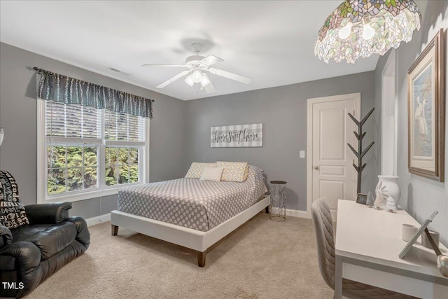 218 Kinvara Ct, Wake Forest, NC 27587 - bedroom with carpet floors and a ceiling fan