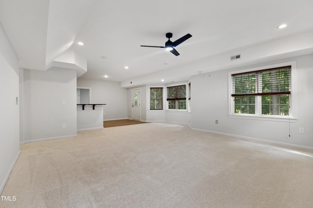 109 Aspenridge Dr, Holly Springs, NC 27540 - empty room with light carpet, recessed lighting, and ceiling fan