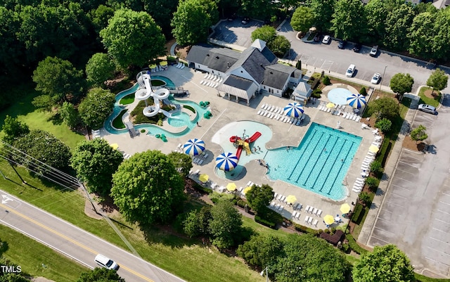 109 Aspenridge Dr, Holly Springs, NC 27540 - bird's eye view of a pool area