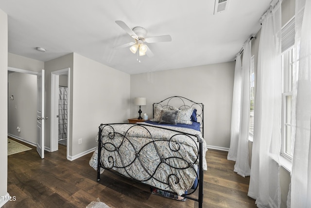 4413 Sugarbend Way, Raleigh, NC 27606 - bedroom with a ceiling fan and wood finished floors