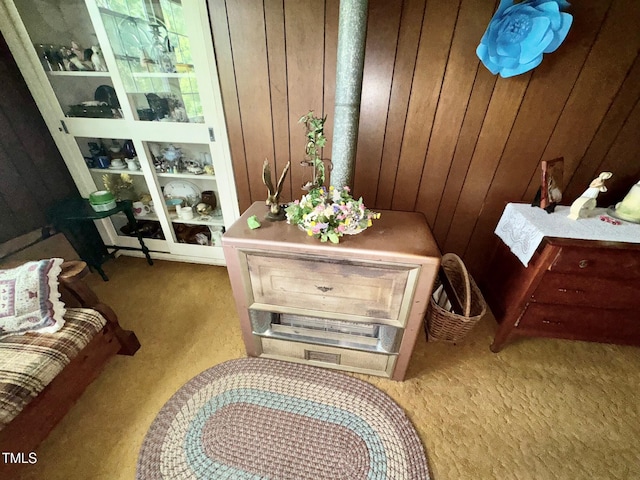 410 High St, Norlina, NC 27563 - detailed view of carpet floors and wooden walls