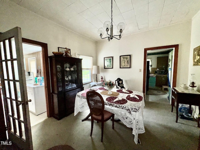 410 High St, Norlina, NC 27563 - dining room with a chandelier and washer / clothes dryer