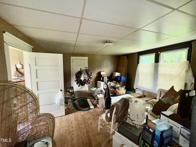 410 High St, Norlina, NC 27563 - living area featuring wood finished floors and a paneled ceiling