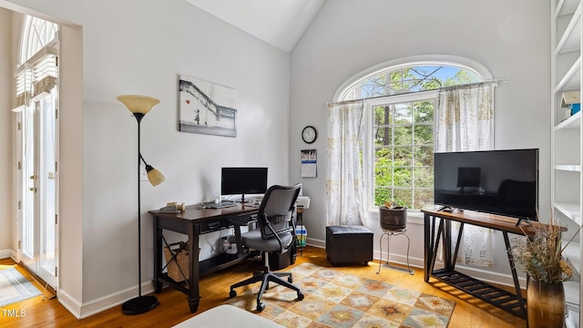 5 Wake Forest Ct, Southern Pines, NC 28387 - office with wood finished floors and high vaulted ceiling