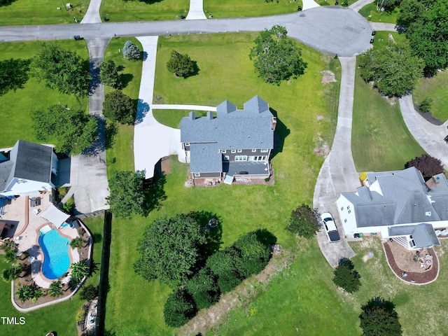 5013 Wheatridge Dr, Fuquay Varina, NC 27526 - aerial view of property's location with a pool and nearby suburban area
