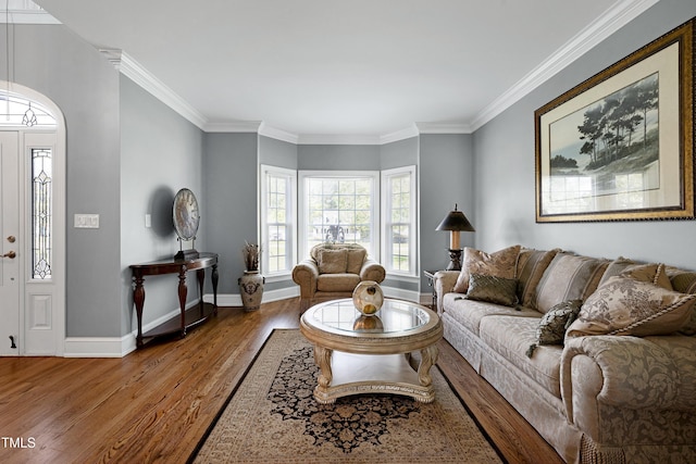 5013 Wheatridge Dr, Fuquay Varina, NC 27526 - living area with wood finished floors and ornamental molding