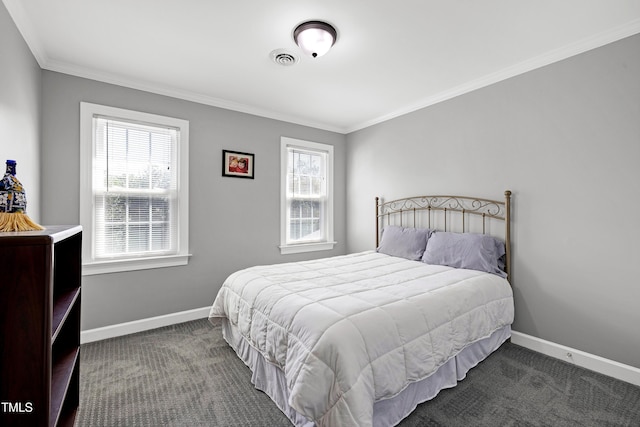 5013 Wheatridge Dr, Fuquay Varina, NC 27526 - carpeted bedroom featuring crown molding and multiple windows