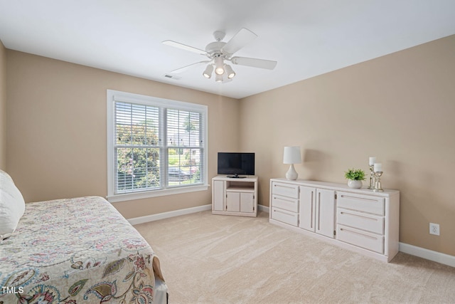 315 Birdwood Ct, Cary, NC 27519 - bedroom with light colored carpet and ceiling fan