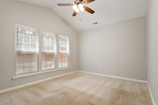 1016 Goldmist Ln, Durham, NC 27713 - empty room with carpet flooring, ceiling fan, and lofted ceiling