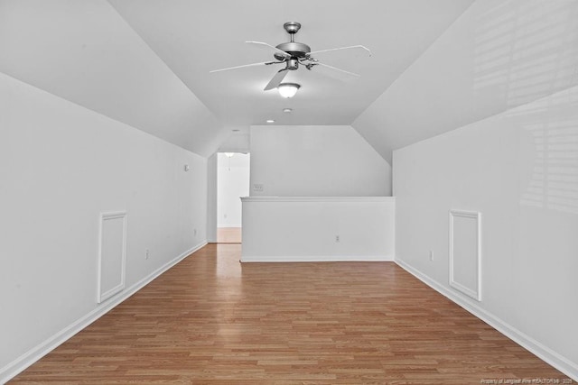 3118 High Plains Dr, Hope Mills, NC 28348 - additional living space with a ceiling fan, light wood-style floors, and lofted ceiling