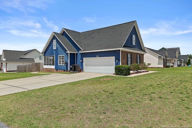 3118 High Plains Dr, Hope Mills, NC 28348 - traditional-style house with a garage, concrete driveway, roof with shingles, and brick siding
