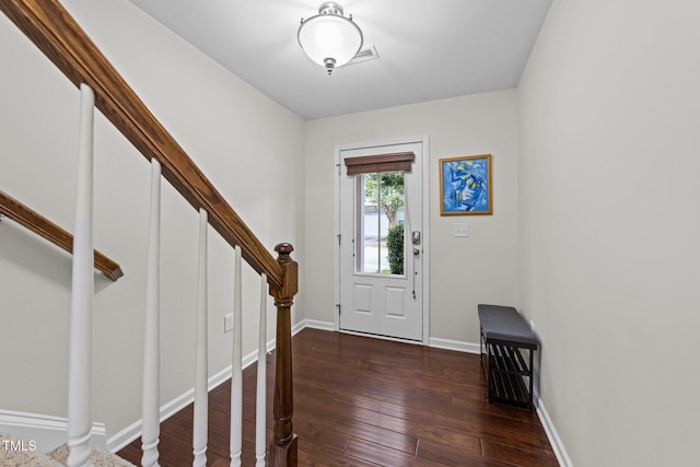 4124 Sykes St, Cary, NC 27519 - entryway with dark wood finished floors and stairs