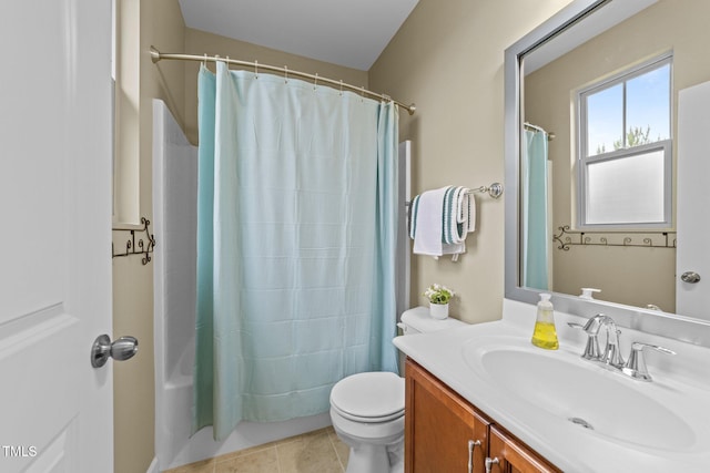 4124 Sykes St, Cary, NC 27519 - full bathroom featuring vanity, tile patterned flooring, and shower / bathtub combination with curtain