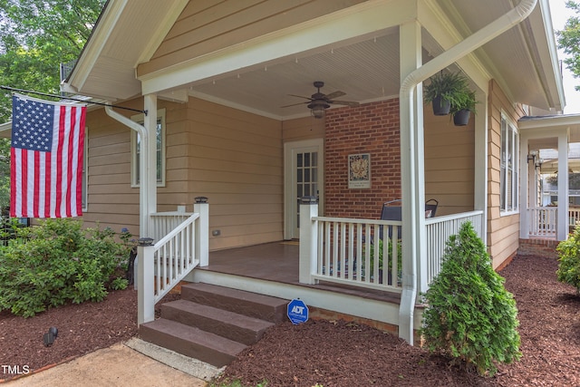 601 E Franklin St, Raleigh, NC 27604 - doorway to property featuring a ceiling fan and covered porch