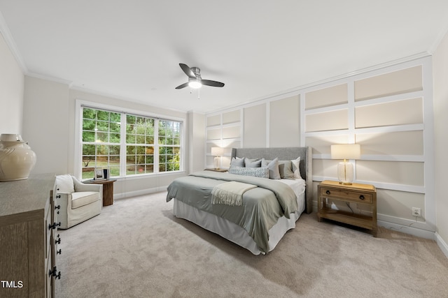 501 Ivyshaw Rd, Cary, NC 27519 - carpeted bedroom with ornamental molding and ceiling fan