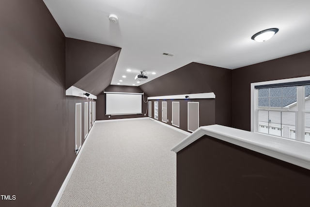 501 Ivyshaw Rd, Cary, NC 27519 - home theater with vaulted ceiling and carpet
