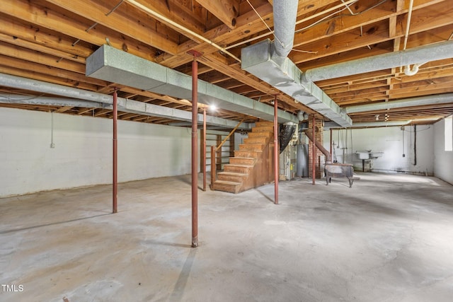 2291 Gentry Ridge Rd, Roxboro, NC 27574 - below grade area with stairway and water heater
