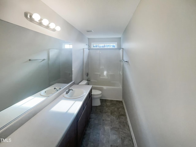 6701 Winding Arch Dr, Durham, NC 27713 - full bathroom featuring vanity, bathtub / shower combination, and stone finish floors