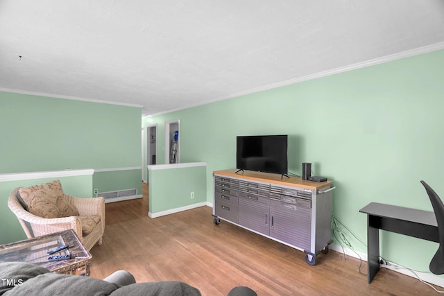 106 Lattimore Ln, Durham, NC 27713 - living area with wood finished floors and ornamental molding