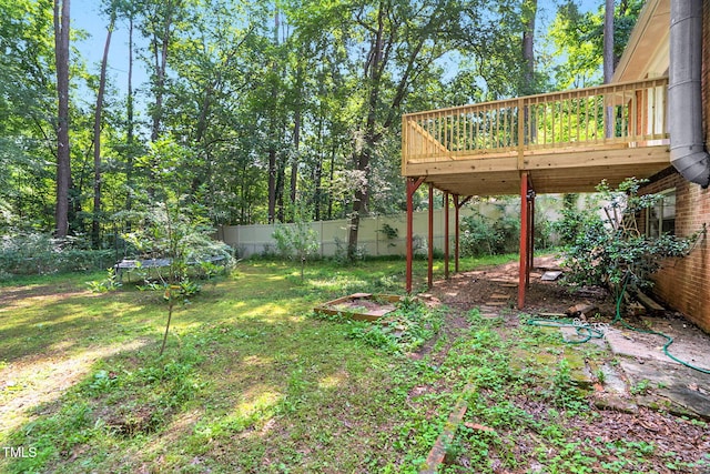 106 Lattimore Ln, Durham, NC 27713 - view of yard with a wooden deck