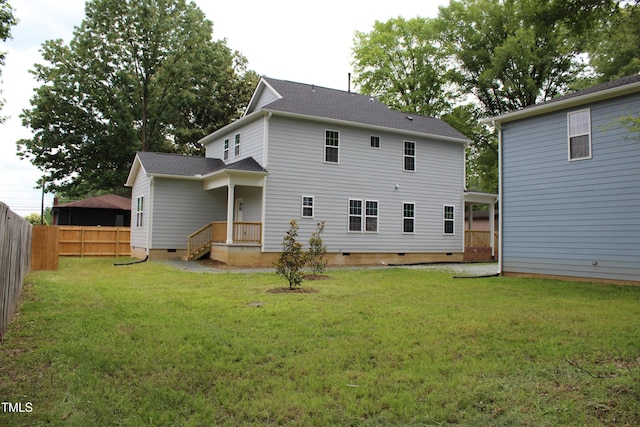 4511 Denfield St, Durham, NC 27704 - rear view of property featuring crawl space