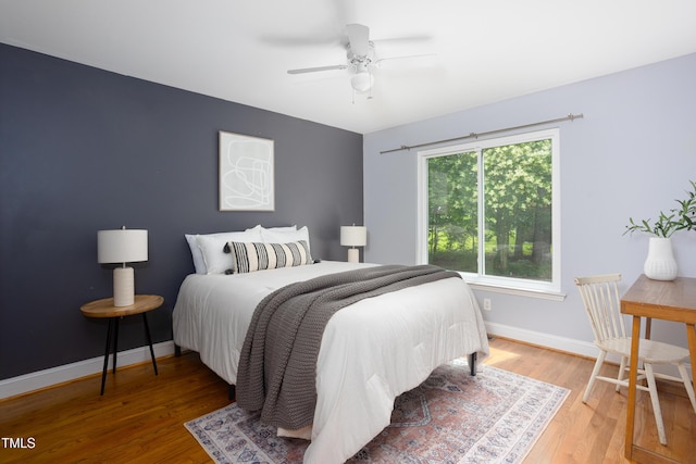 404 Denton St, Durham, NC 27713 - bedroom featuring light wood-style floors and a ceiling fan