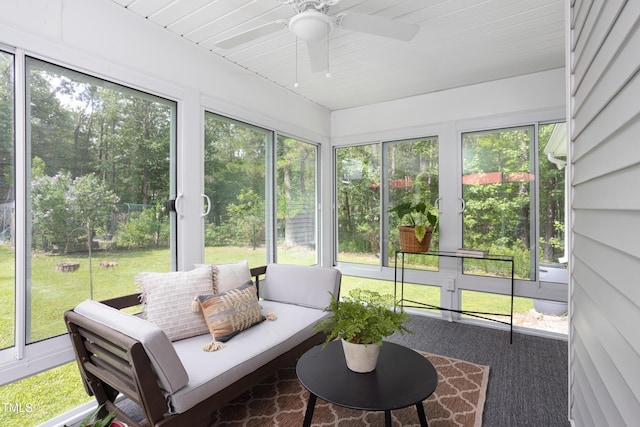 404 Denton St, Durham, NC 27713 - sunroom / solarium with a ceiling fan and healthy amount of natural light