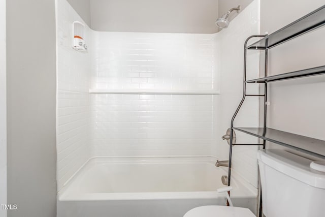 1401 Robinhood Rd, Durham, NC 27701 - bathroom featuring toilet and bathtub / shower combination
