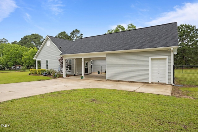416 Fred Tew Rd, Dunn, NC 28334 - view of front facade with a shingled roof and concrete driveway