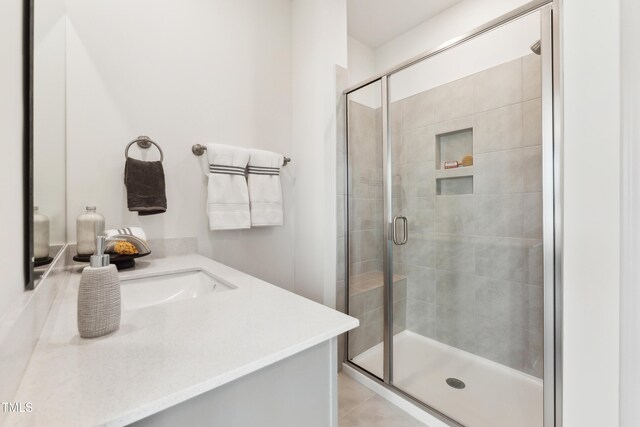 509 Kildaire Farm Rd Unit 307, Cary, NC 27511 - full bathroom with vanity and a shower stall