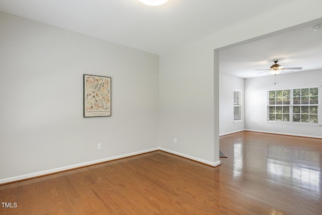 160 Chandler Springs Dr, Holly Springs, NC 27540 - empty room featuring a ceiling fan and wood finished floors