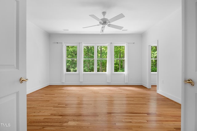 3506 Arthur Minnis Rd, Hillsborough, NC 27278 - spare room featuring healthy amount of natural light, light wood-style floors, a ceiling fan, and ornamental molding
