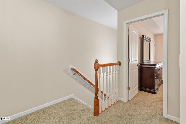 1213 Silver Beach Way, Raleigh, NC 27606 - corridor featuring an upstairs landing and carpet floors