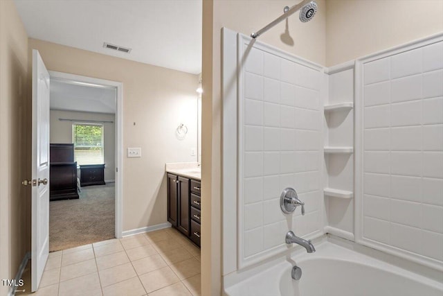 1213 Silver Beach Way, Raleigh, NC 27606 - bathroom featuring shower / bath combination, vanity, and tile patterned floors