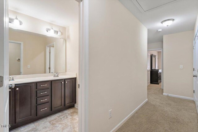 1213 Silver Beach Way, Raleigh, NC 27606 - full bathroom with double vanity and baseboards