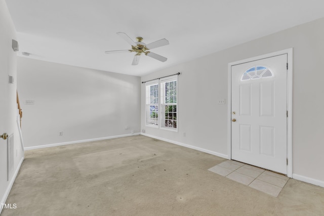 4825 Windbreak Ln, Raleigh, NC 27616 - entryway with carpet and ceiling fan