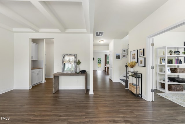 433 Village Bend Dr, Fuquay Varina, NC 27526 - foyer featuring dark wood-style flooring and baseboards