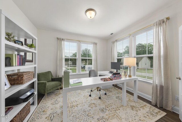 433 Village Bend Dr, Fuquay Varina, NC 27526 - home office featuring wood finished floors and baseboards