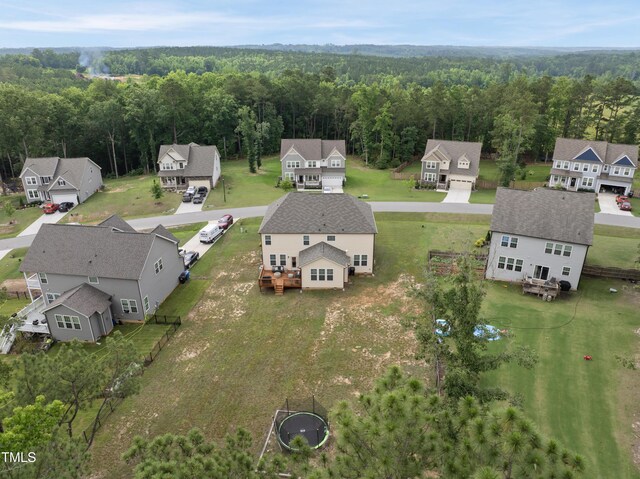 433 Village Bend Dr, Fuquay Varina, NC 27526 - aerial view of residential area featuring a heavily wooded area