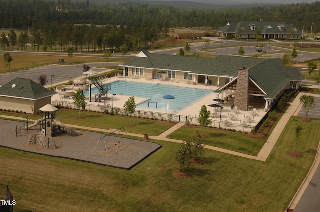 8 Pin Tail Ct, Pittsboro, NC 27312 - aerial view of a pool
