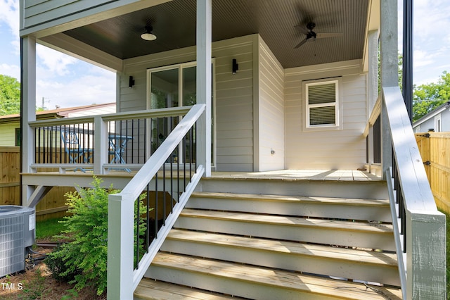 1410 Joe Louis Ave, Raleigh, NC 27610 - view of exterior entry featuring ceiling fan and a porch