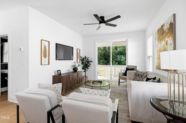 1410 Joe Louis Ave, Raleigh, NC 27610 - living area with light wood finished floors and ceiling fan