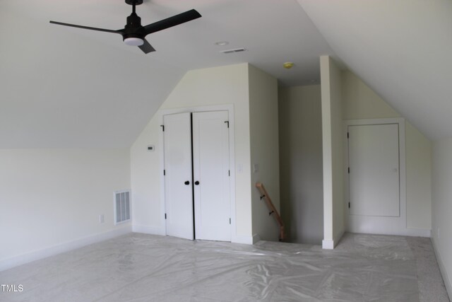 70 Basil Ct, Franklinton, NC 27525 - additional living space with lofted ceiling and a ceiling fan