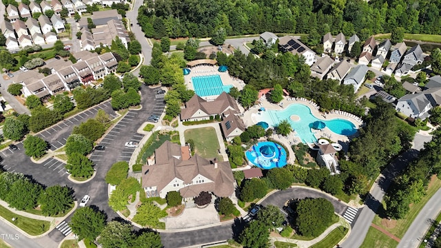 1168 Great Ridge Parkway, Chapel Hill, NC 27516 - aerial view of property and surrounding area with a pool area and nearby suburban area