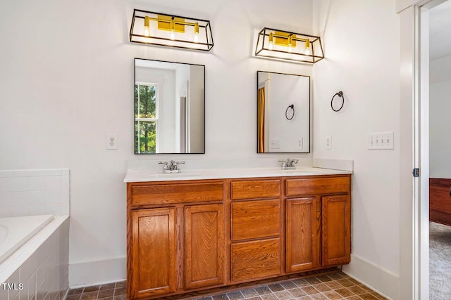 1168 Great Ridge Parkway, Chapel Hill, NC 27516 - bathroom with double vanity and tiled tub