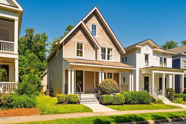 1168 Great Ridge Parkway, Chapel Hill, NC 27516 - view of front of property with a porch and roof with shingles
