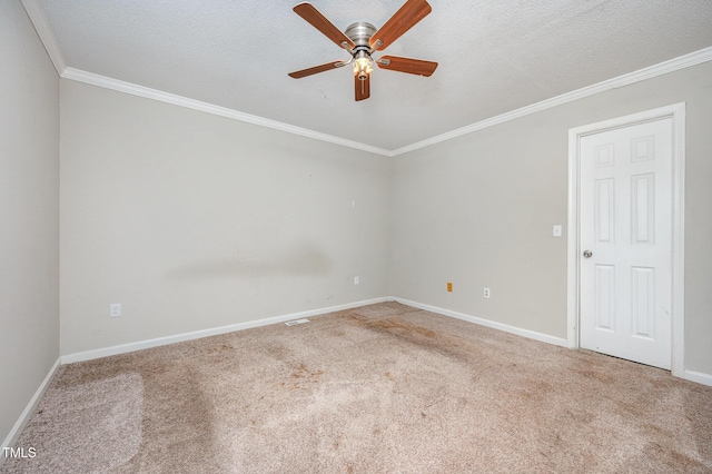 816 Kimpton Ct, Fuquay Varina, NC 27526 - unfurnished room featuring ornamental molding, a ceiling fan, and carpet floors