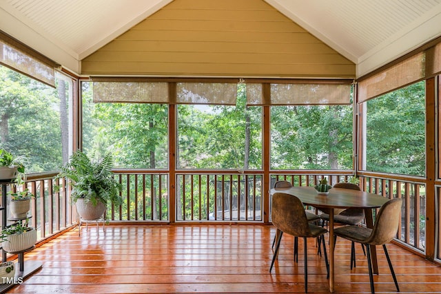 6 Tulip Tree Ct, Durham, NC 27712 - sunroom featuring lofted ceiling, outdoor dining space, and healthy amount of natural light