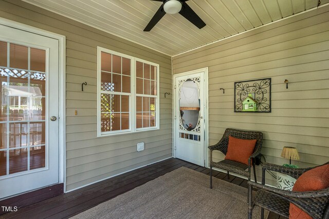 86 Basswood Cir, Willow Springs, NC 27592 - doorway to property featuring a ceiling fan