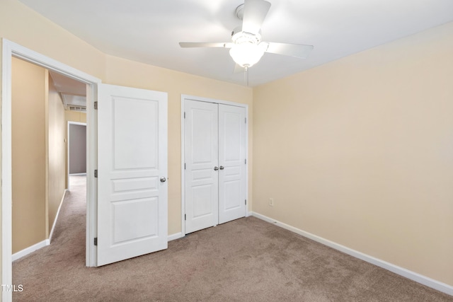 5503 Silver Moon Ln, Raleigh, NC 27606 - unfurnished bedroom featuring carpet floors, a closet, and ceiling fan